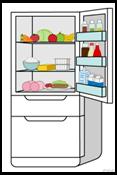食材を入れた冷蔵庫イラストのフリー素材|イラストイメージ